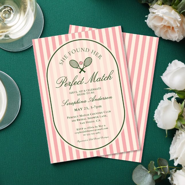 Perfect Match Tennis Bridal Shower Invitation (Creator Uploaded)