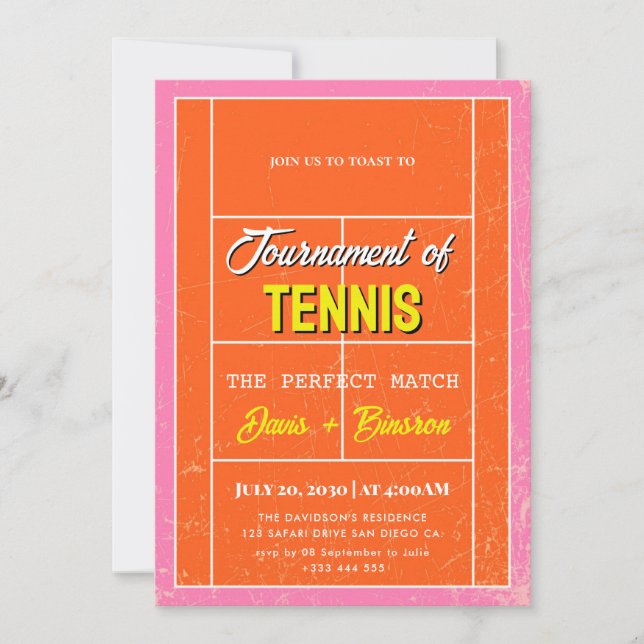 Perfect Match | Tennis Country Club Invitation (Front)