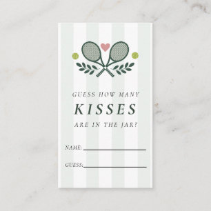 Perfect Match Tennis How Many Kisses Bridal Shower Enclosure Card