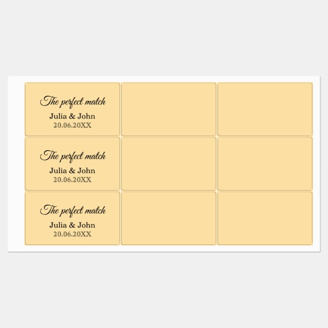 Perfect Match Wedding Matchbox – Premium Edition (Sheet)