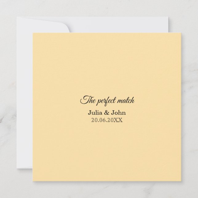 Perfect Match Wedding Matchbox – Premium Edition Invitation (Front)