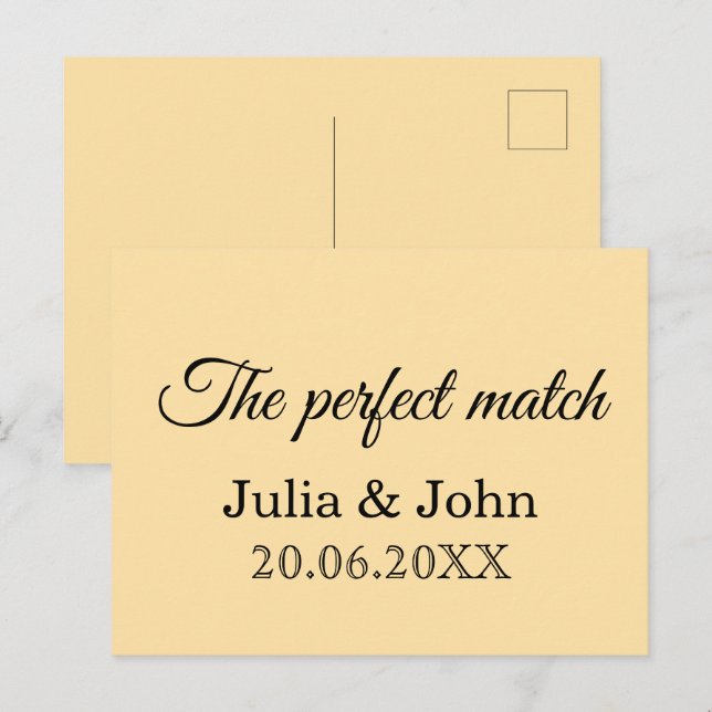 Perfect Match Wedding Matchbox – Premium Edition Postcard (Front/Back)