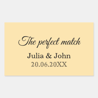 Perfect Match Wedding Matchbox – Premium Edition Rectangular Sticker