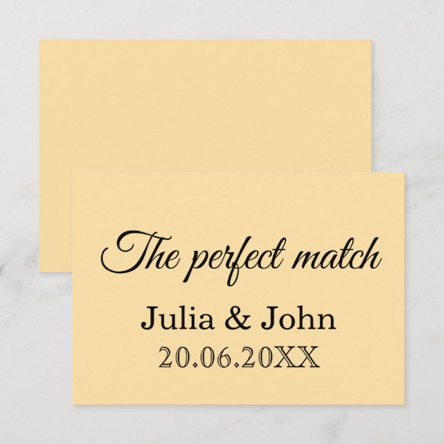 Perfect Match Wedding Matchbox – Premium Edition RSVP Card (Front/Back)