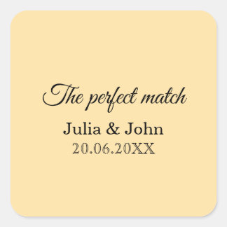 Perfect Match Wedding Matchbox – Premium Edition Square Sticker