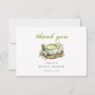 Perfect Matcha Floral Bridal Shower Thank You Card
