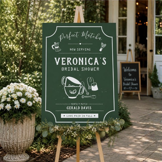 Perfect Matcha Green Bridal Shower Welcome Sign (Creator Uploaded)