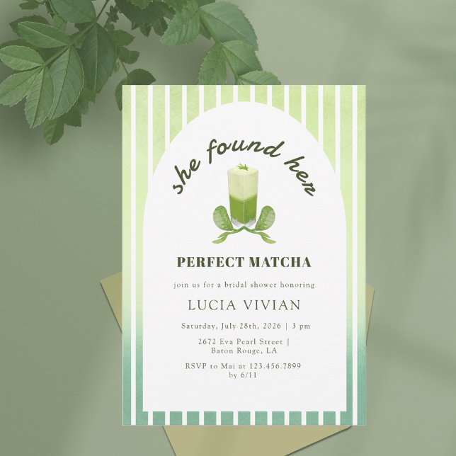 Perfect Matcha She Found Her Bridal Shower Invitation (Creator Uploaded)