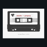 Perfect Mix - Mix Tape Save the Date Card<br><div class="desc">Announce your big day in style with this retro inspired 'mix tape' save the date card. Customise the card by printing your names on the front, and be sure to include your location and wedding website on the back. To adjust the colours, click the orange 'customise it' button, above. Additional...</div>