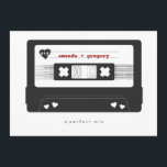 Perfect Mix - Mix Tape Save the Date Card<br><div class="desc">Announce your big day in style with this retro inspired 'mix tape' save the date card. Customise the card by printing your names on the front, and be sure to include your location and wedding website on the back. To adjust the colours, click the orange 'customise it' button, above. Additional...</div>