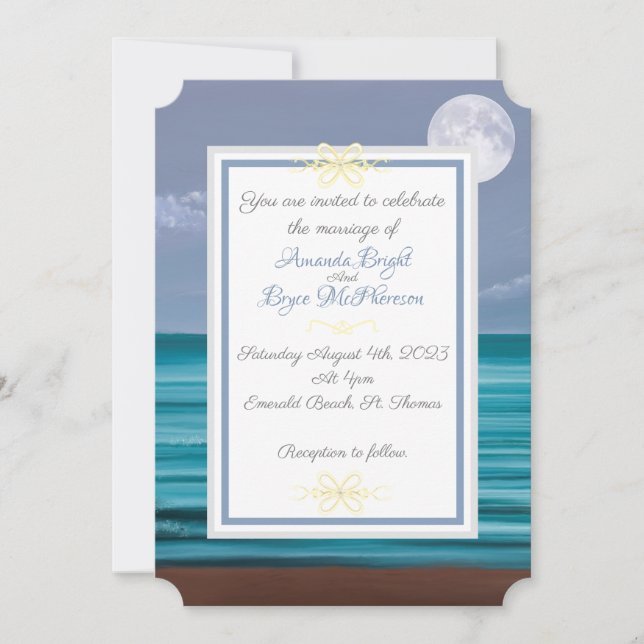 Perfect moments moonlit teal sea beach wedding (Front)