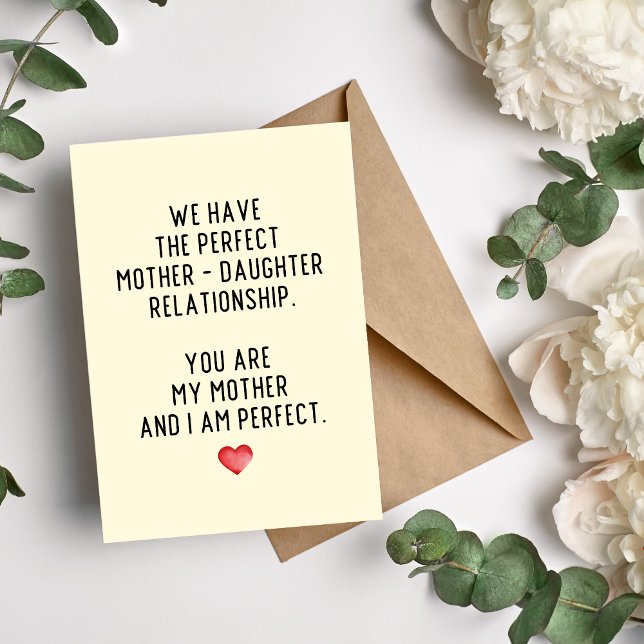Perfect Mother Daughter Relationship Card (Creator Uploaded)