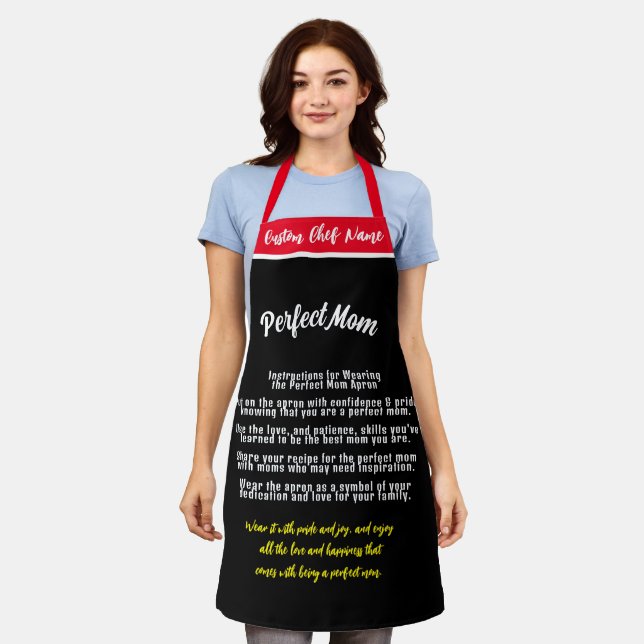 Perfect Mum Apron Gift Personalised Instructions (Worn)