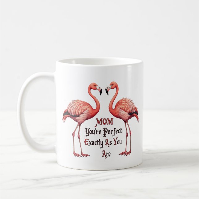 Perfect Mum Flamingo – Personalised Coffee Mug (Left)