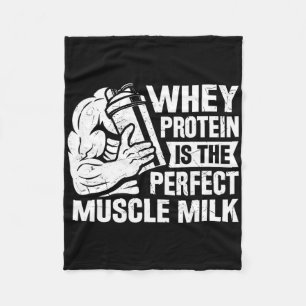 Perfect Muscle Milk Funny Protein Lover Quote Body Fleece Blanket