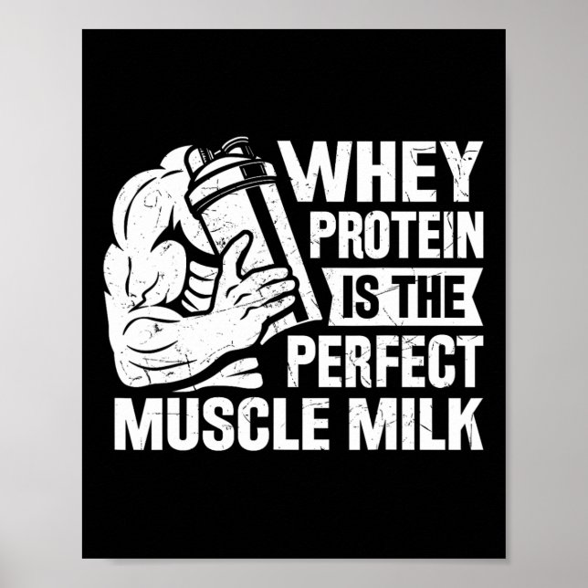 Perfect Muscle Milk Funny Protein Lover Quote Body Poster (Front)
