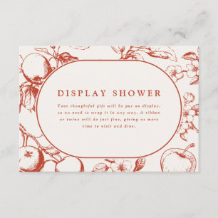 Perfect One Vintage Apple Bridal Shower Enclosure Card