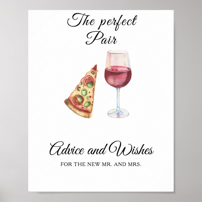 Perfect pair bridal shower - Wishes for Newlyweds Poster (Front)