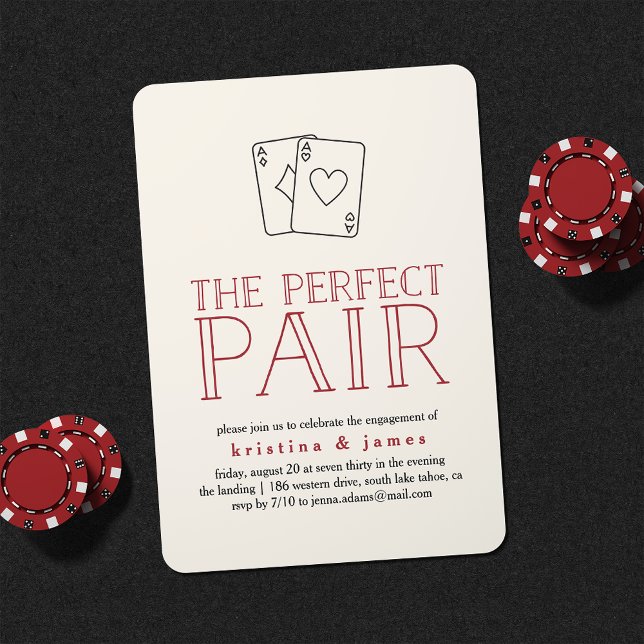 Perfect Pair Casino Engagement Party Invitation (Creator Uploaded)