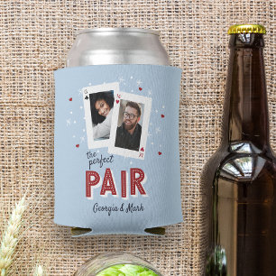 Perfect Pair Casino Theme Couples Photo Can Cooler