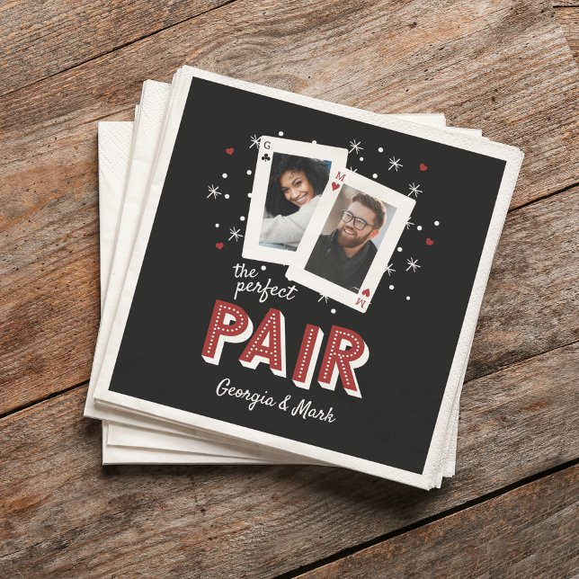 Perfect Pair Casino Theme Couples Photo Napkin (Creator Uploaded)