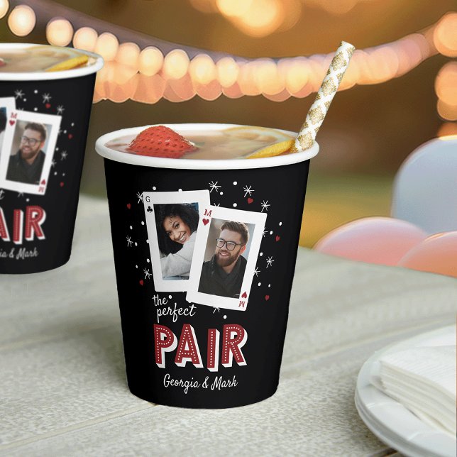 Perfect Pair Casino Theme Couples Photo Paper Cups (Creator Uploaded)