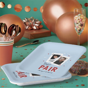 Perfect Pair Casino Theme Couples Photo Paper Plate