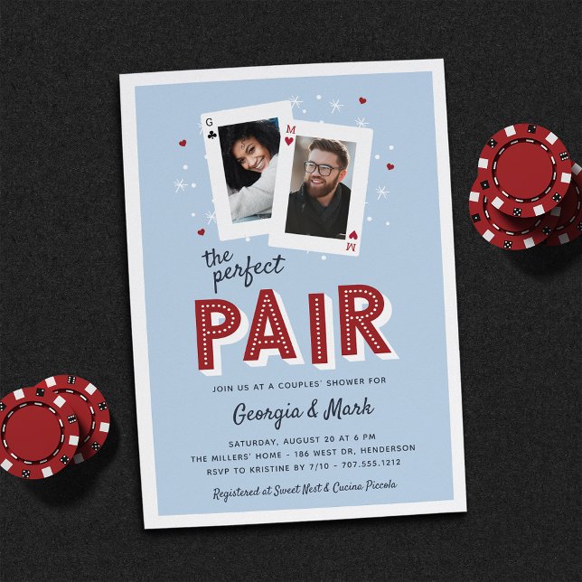 Perfect Pair Casino Theme Couples Shower Invitation (Creator Uploaded)