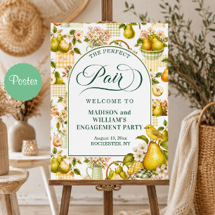 Perfect Pair Cottagecore Engagement Party Welcome Poster