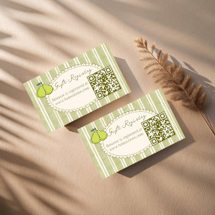 Perfect pair pear bridal shower qr gift registry enclosure card