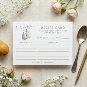Perfect Pair Pear Bridal Shower Recipe Card