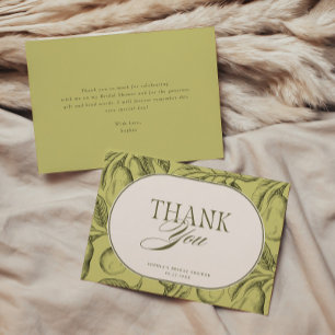 Perfect Pair Vintage Pear Bridal Shower Thank You Card