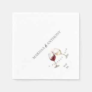 Perfect Pairing Wine Glass Theme Engagement Party Napkin