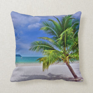 Perfect Palm Tree Tropical Island Beach Cushion