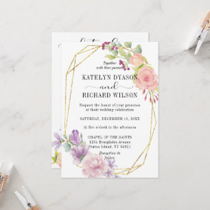 Perfect pastels stylish florals Wedding Invitation