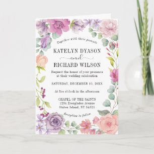 Perfect pastels stylish florals Wedding Invitation