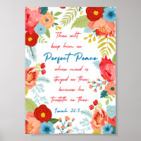 Perfect Peace Floral Design Isaiah 26:3 KJV
