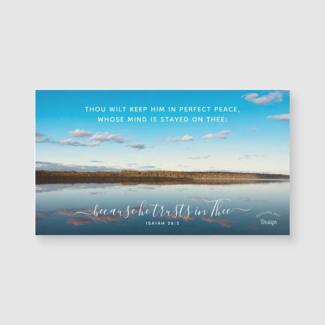 Perfect Peace Inspiring Lake Photography Magnet  (Front)