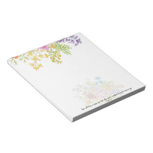 Perfect peace watercolor floral notepad