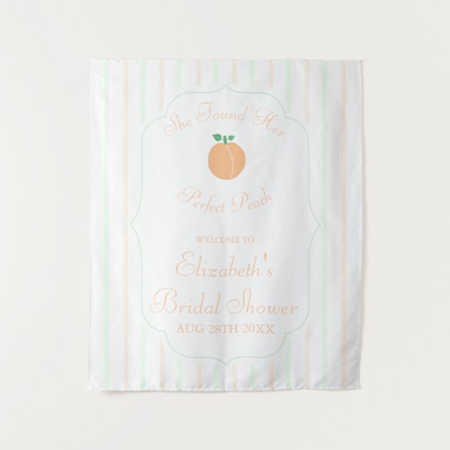 Perfect Peach Bridal Shower Tapestry (Front)