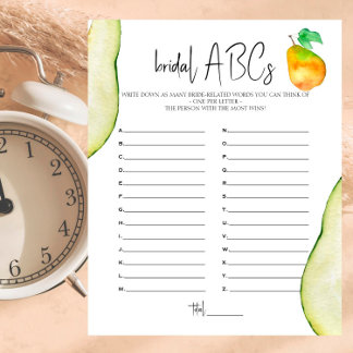 Perfect Pear - Bridal Shower - Bridal ABCs Game