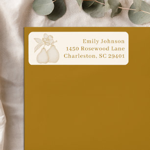 Perfect Pear Bridal Shower   Gold Address Labels