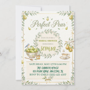 perfect pear bridal shower invitation