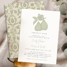 Perfect Pear Bridal Shower | Sage Green Damask