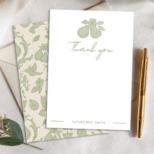 Perfect Pear Bridal Shower Sage Green Thank You