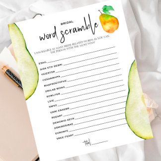 Perfect Pear - Bridal Word Scramble Game