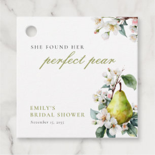 Perfect Pear Floral Bridal Shower Favour Tags