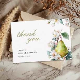Perfect Pear Floral Bridal Shower Thank You Card