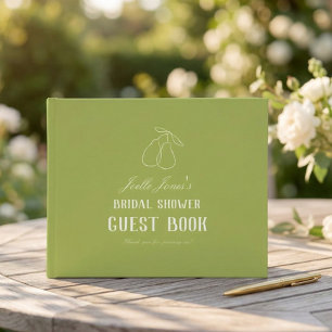 Perfect Pear Modern Custom Bridal Shower Guest Book
