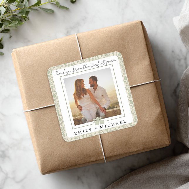 Perfect Pear Photo Thank You Sticker | Bridal Show (Thank you photo favor sticker)